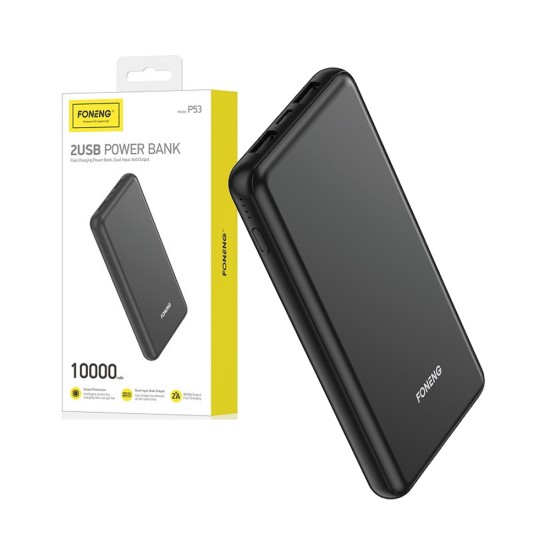 Foneng P53 Power Bank 2 USB 10000mAh 5V/2A Black